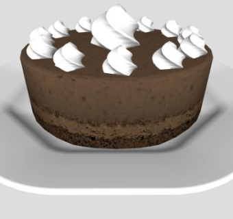 盘中的巧克力蛋糕SU模型下载_sketchup草图大师SKP模型