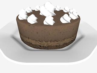 盘中的巧克力蛋糕SU模型下载_sketchup草图大师SKP模型