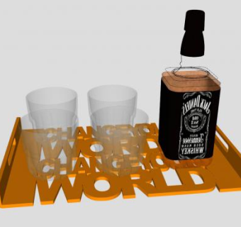 威士忌酒水酒杯SU模型下载_sketchup草图大师SKP模型