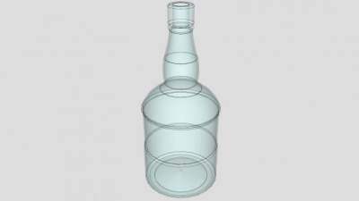 750毫升威士忌酒瓶SU模型下载_sketchup草图大师SKP模型