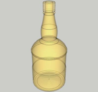 750毫升威士忌透明酒瓶SU模型下载_sketchup草图大师SKP模型