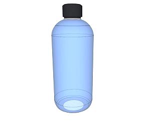 玻璃水瓶黑色瓶盖SU模型下载_sketchup草图大师SKP模型