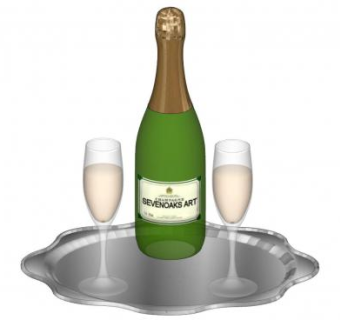 香槟酒水酒杯SU模型下载_sketchup草图大师SKP模型