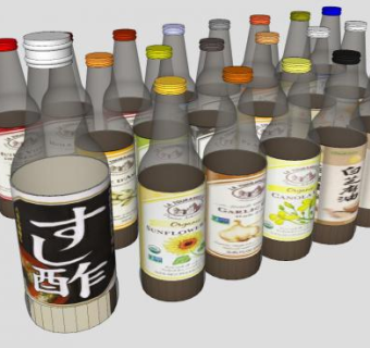 油类寿司醋系列SU模型下载_sketchup草图大师SKP模型