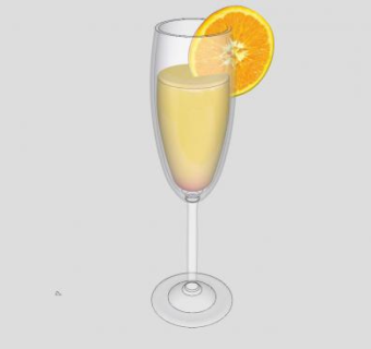 柳橙汁玻璃杯SU模型下载_sketchup草图大师SKP模型