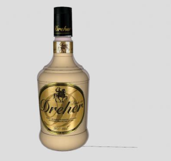 卓尔白兰地酒水酒瓶SU模型下载_sketchup草图大师SKP模型