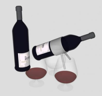 葡萄酒酒架酒杯酒水SU模型下载_sketchup草图大师SKP模型