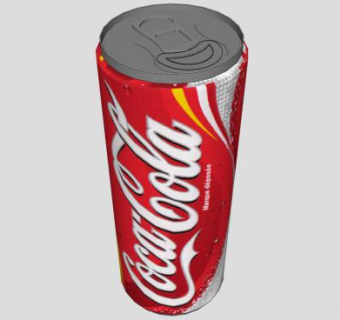 可口可乐250毫升加高易拉罐SU模型下载_sketchup草图大师SKP模型