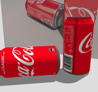 2罐可乐易拉罐SU模型下载_sketchup草图大师SKP模型