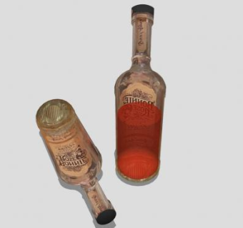田纳西苹果汁威士忌酒瓶酒水SU模型下载_sketchup草图大师SKP模型