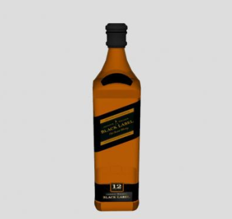 黑方威士忌酒水酒瓶SU模型下载_sketchup草图大师SKP模型