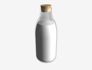 牛奶瓶装玻璃瓶瓶塞SU<em>模型</em>下载_sketchup草图大师SKP...