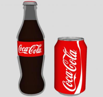 可口可乐玻璃瓶和易拉罐SU模型下载_sketchup草图大师SKP模型
