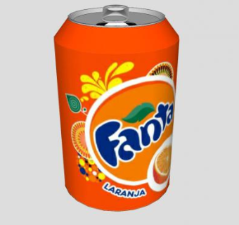 橙色芬达汽水易拉罐SU模型下载_sketchup草图大师SKP模型