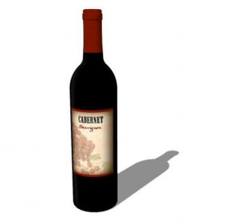 赤霞珠葡萄酒酒瓶酒水SU模型下载_sketchup草图大师SKP模型