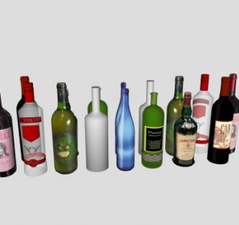 酒精酒水饮品系列SU模型下载_sketchup草图大师SKP模型