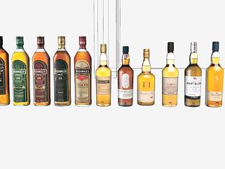 威士忌品牌标签酒瓶系列SU模型下载_sketchup草图大师SKP模型