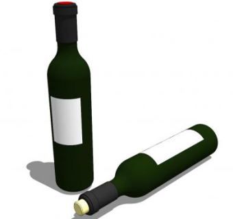 白色标签葡萄酒瓶SU模型下载_sketchup草图大师SKP模型