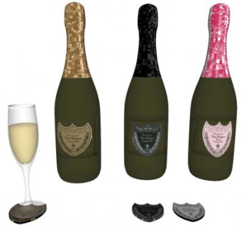 佩里侬干型香槟王酒水SU模型下载_sketchup草图大师SKP模型