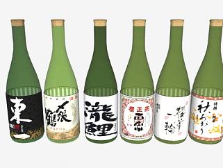 <em>日本酒</em>清酒系列SU模型下载_sketchup草图大师SKP模型