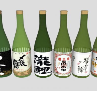 日本酒清酒系列SU模型下载_sketchup草图大师SKP模型