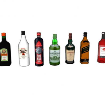 品牌酒水饮品系列SU模型下载_sketchup草图大师SKP模型