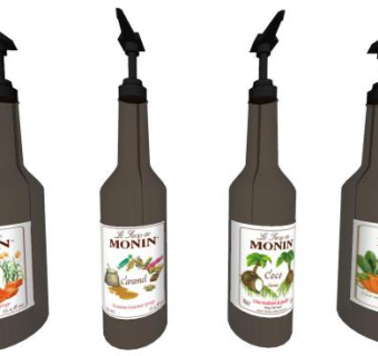 莫林咖啡糖浆按压瓶SU模型下载_sketchup草图大师SKP模型