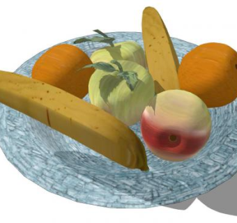 果盘中的水果SU模型下载_sketchup草图大师SKP模型