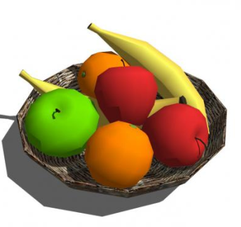 水果编织篮SU模型下载_sketchup草图大师SKP模型