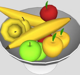 高脚果盘中的水果SU模型下载_sketchup草图大师SKP模型
