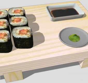 寿司和醋和芥末SU模型下载_sketchup草图大师SKP模型