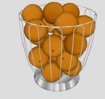 铁艺篮子中的柑橘SU模型下载_sketchup草图大师SKP模型