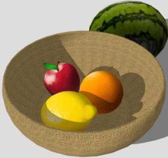 编织篮子什锦水果SU模型下载_sketchup草图大师SKP模型