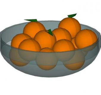 玻璃碗中的橘子SU模型下载_sketchup草图大师SKP模型
