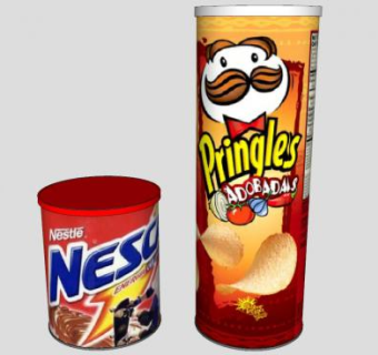 品客薯片和巧克力饮料SU模型下载_sketchup草图大师SKP模型