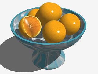 陶瓷果碗橙子SU模型下载_sketchup草图大师SKP模型