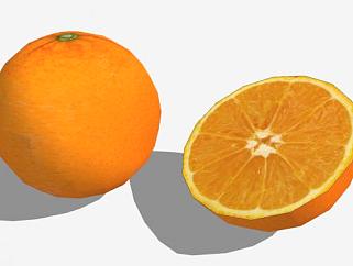 完整和切<em>半</em>的橙子SU模型下载_sketchup草图大师SKP模型