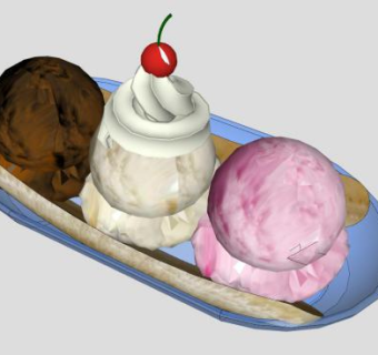 冰淇淋奶油SU模型下载_sketchup草图大师SKP模型