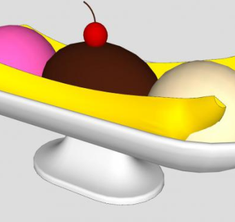 香蕉船冰淇淋SU模型下载_sketchup草图大师SKP模型