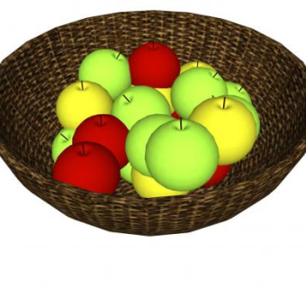 编织蓝中的水果SU模型下载_sketchup草图大师SKP模型