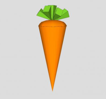 简易胡萝卜蔬菜SU模型下载_sketchup草图大师SKP模型