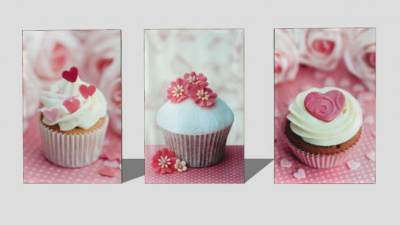 奶油纸杯蛋糕挂画SU模型下载_sketchup草图大师SKP模型