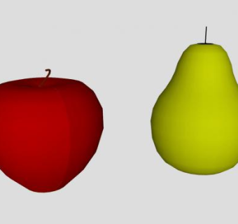 苹果和梨水果SU模型下载_sketchup草图大师SKP模型