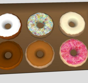 淋面甜甜圈系列SU模型下载_sketchup草图大师SKP模型