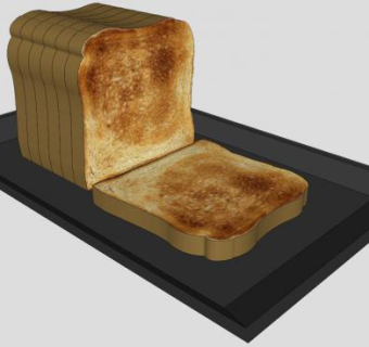 黑盘上的铐吐司SU模型下载_sketchup草图大师SKP模型