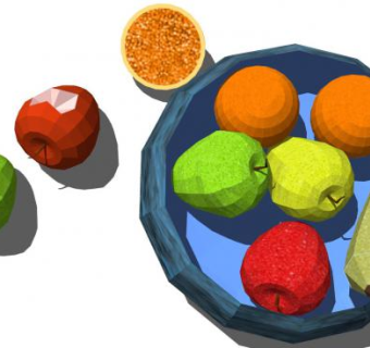 盘中盘外的水果SU模型下载_sketchup草图大师SKP模型