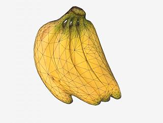 黄皮香蕉水果SU模型下载_sketchup草图大师SKP模型