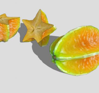 切半的杨桃SU模型下载_sketchup草图大师SKP模型