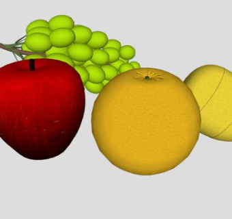 四种食用水果SU模型下载_sketchup草图大师SKP模型