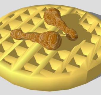 鸡肉和华夫饼味SU模型下载_sketchup草图大师SKP模型